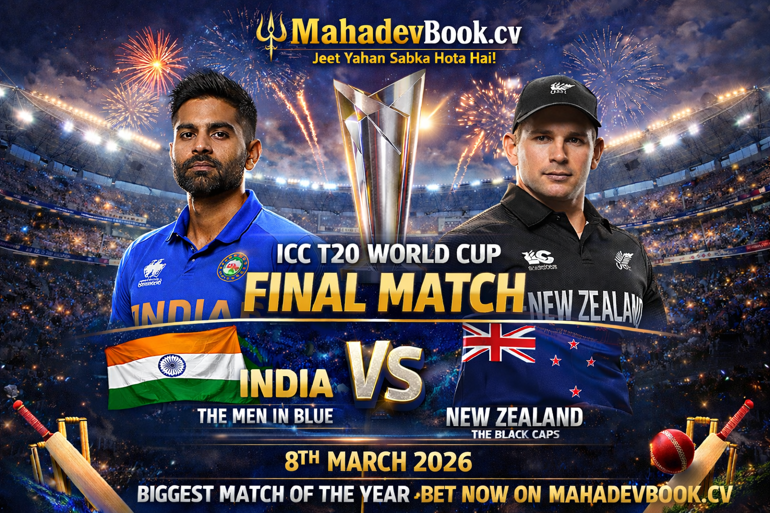 INDIA VS NEW ZEALAND ICC WORLD CUP FINAL 2026