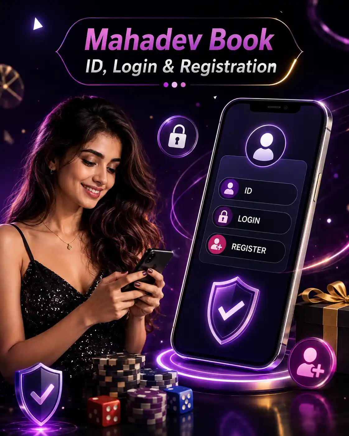 Account ID card concept for Mahadev Book login and registration access